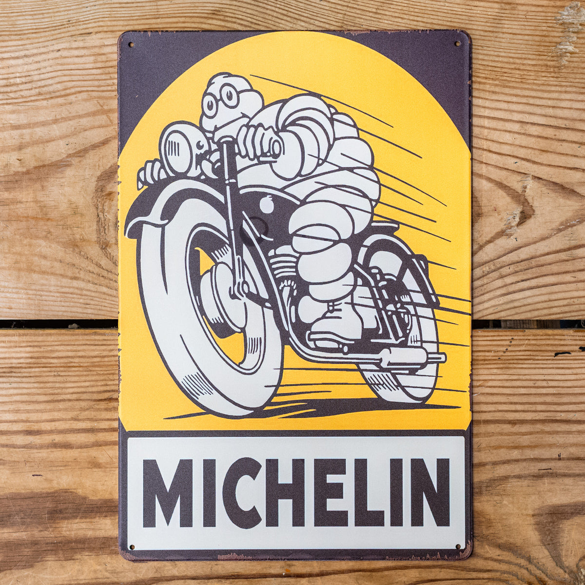 Michelin Man Motorcycle Metal Sign