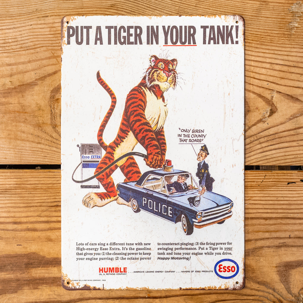 Esso Tiger Metal Sign