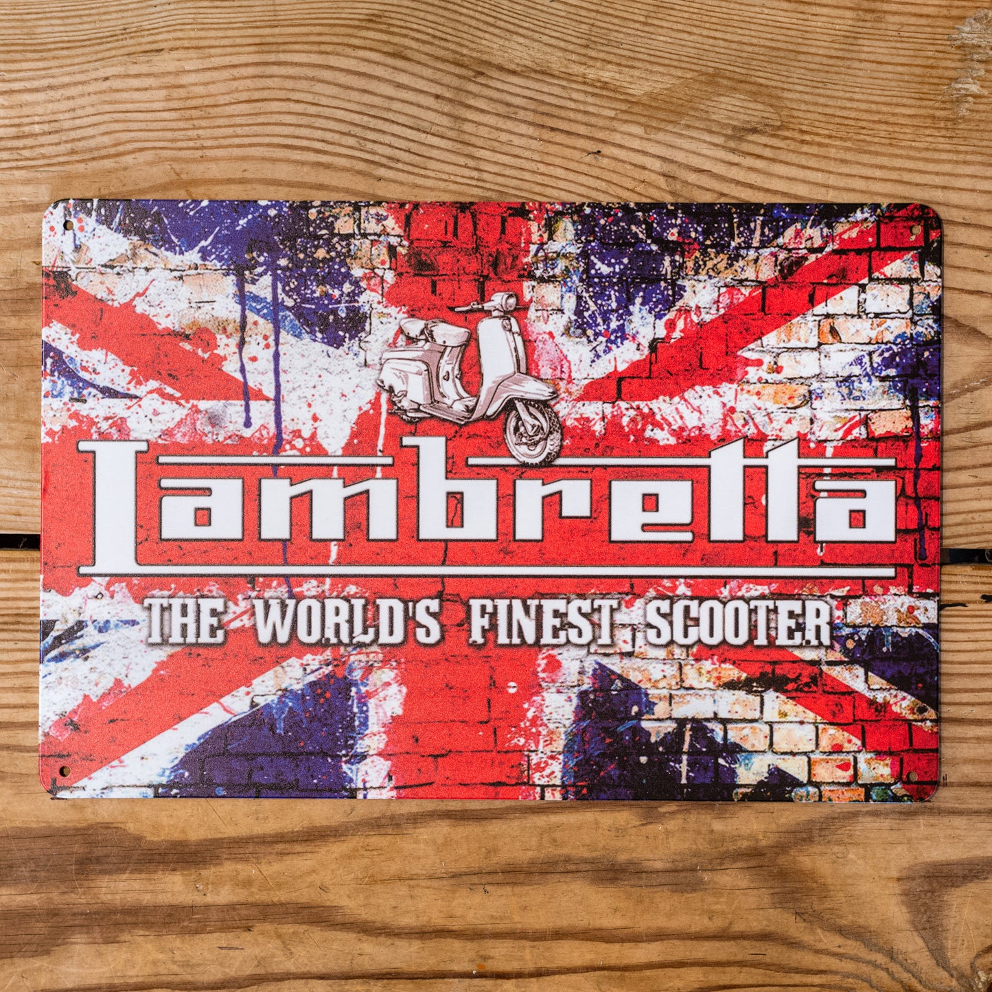 Lambretta Union Jack Metal Sign